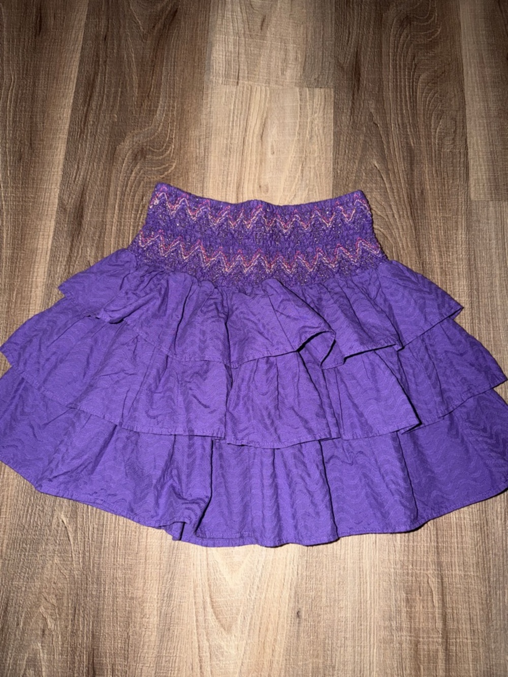 💜 NWOT RAMY BROOK PURPLE RUFFLE TIER SKIRT S/P 💜